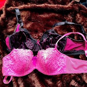 34D Lacey lingerie bras -2. Good condition. No smoking pet friendly home.